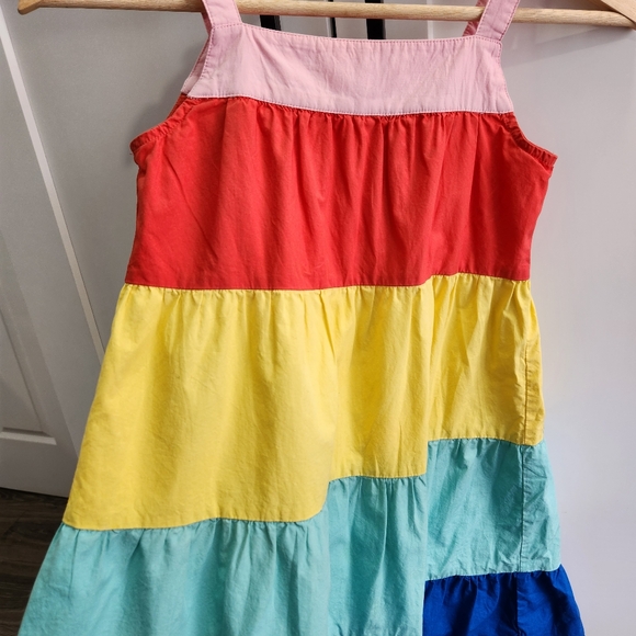 Hanna Andersson Sleeveless Colorblock Dress Cotton Girls Size 6-7 - Picture 6 of 11